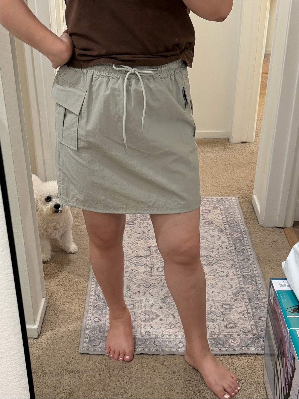 Dazy taupe beige utility skirt Korean XL/ US 6